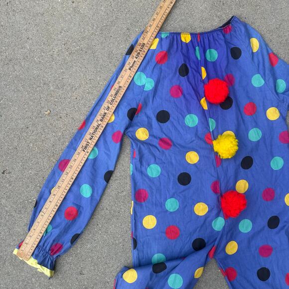 Vintage handmade blue Polkadot clown suit with pom detail on front MEDIUM? - Picture 8 of 13